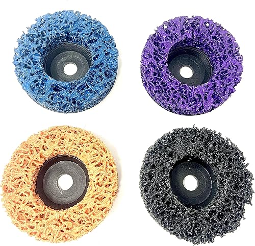 WELLERWERKZEUGE | 4er Set CSD Scheiben Grobreinigungsscheibe Schleifscheibe passend für mini akku Winkelschleifer wie Bosch GWS 12 10,8 76x10mm - Cheap-Us