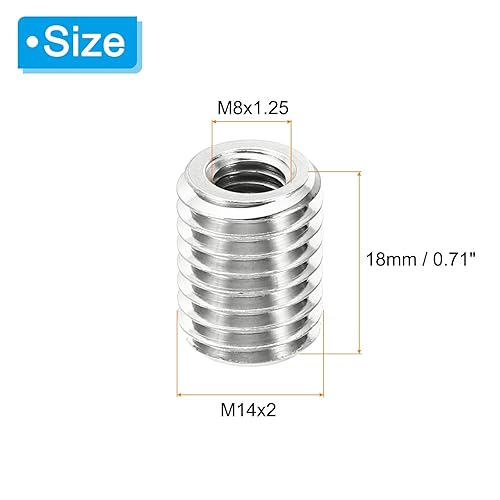 PATIKIL 10Stk Gewinde Adapter Hülse Reduziere Mutter M12*1.75 Außengewinde zu M6*1 Innengewinde Reparatur Einsatz Mutter Schraube Reduzierstück Umwandlung Edelstahl Verbindungselement 12mm - Cheap-Us