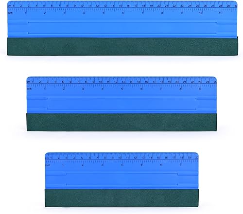 EHDIS 3 Stück Rakel Set mit Filzkante, Filzrakel für Auto Folie, Fensterfolien, Möbelaufkleber, Hintergrund, Tapeten 7 x 29 cm, 7 x 24 cm, 7 x 19 cm, Blau - Cheap-Us