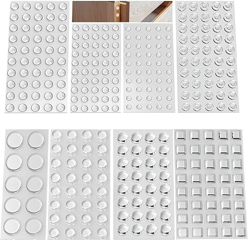 kkpai Gummifüße Selbstklebend, 346 Stück Gumminoppen für glasplatten Gummipuffer Selbstklebend Türpuffer Transparent Anschlagpuffer, Sound & Impact Dämpfung für Türen, Schränke,Tastatur(8 Größen) - Cheap-Us