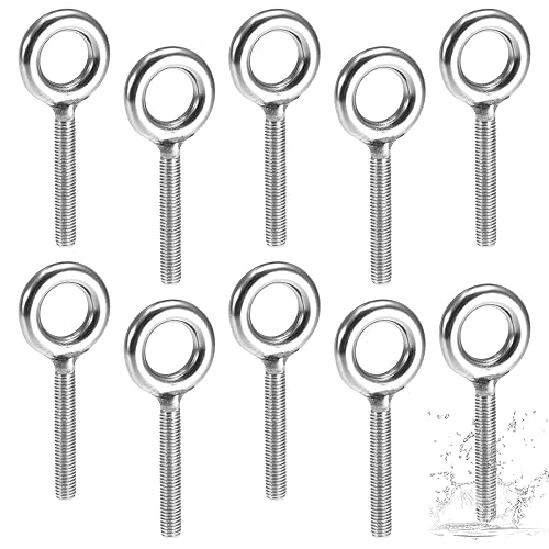 10 Stück Ösenschraube M8, Außengewinde Ringschraube M8 Edelstahl, Ringschrauben Lang, Ringmutter M8*60 mm, Augenschraube M8, Schraubhaken M8 für Befestigens, Hängens, Den Innen, Außenbereich - Cheap-Us