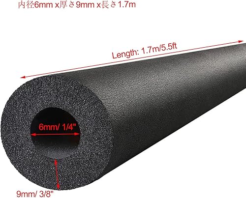 RUCRAK Rohrisolierung, Schaumstoffschlauch 6mm-110mm Innendurchmesser, Isolierung Heizungsrohre, Wasserleitung, Schwarz, 1.8m x 20mm x 1.8m, Kunststoff-Gummi, Wärmeschutz, Schalldämmung - Cheap-Us