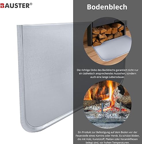 BAUSTER® Verzinkt Ascheblech Bodenblech 48x31cm Bodenschutz für Feuerstellen Ofenblech Schmutzblech Kaminplatte Ofen Kaminofen Bodenplatte Robust - Cheap-Us