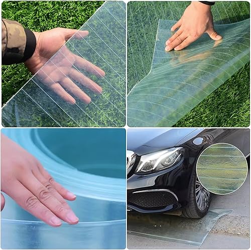 Polycarbonat Universal Platten UV-beständig Dachblech Gewächshausplatten Vordach für Dach,Carport,Terrasse,Wintergarten,Fenster Tür Vordächer,Leicht zu Biegen und zu Schneiden (0.8*8m) - Cheap-Us