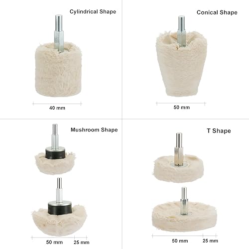 Polierscheibe für bohrmaschine, JTENG polieraufsatz 6 pcs bürsten satz konischer Polier Wheel Polierkegel Polishing Buffing Pad Für Manifold Aluminium Edelstahl Chrom usw - Cheap-Us