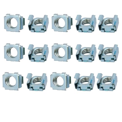 sourcing map 15 Stück Silber Ton M10 Kohlenstoffstahl Käfigmuttern für Regal Schrank DE de - Cheap-Us