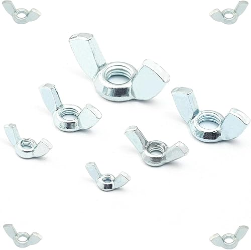 500 Stück Flügelmuttern/Größe: M5 / Kantig/Amerikanische Form/Material: Galvanisch verzinkt Stahl/Schmetterlingsmutter/Handspannmutter - Cheap-Us