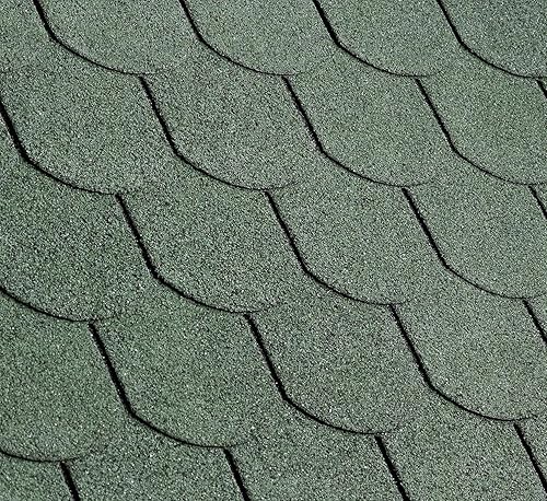 Gartenpirat 2 m² Dachschindeln Biberschwanz grün Bitumen-Schindeln - Cheap-Us