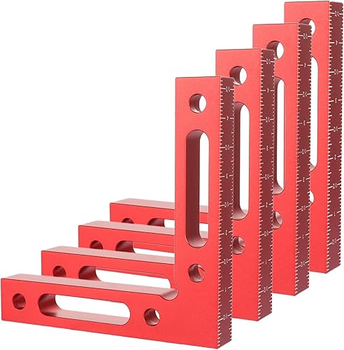 4 Stück Winkelspanner 120 x 120mm Positionierwinkel Klemme 90 Grad Winkel-Klemme Aluminiumlegierung Rechtwinkliges Winkelspanner 90 Grad Rot L-Typ Eckklemme für Bilderrahmen, Boxen, Schränke - Cheap-Us