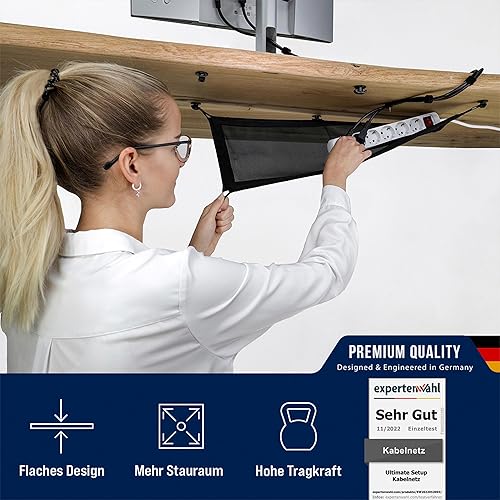 Kabelnetz Schreibtisch für ideales Kabelmanagement - Flexibler Kabelkanal Schreibtisch –Jedes Kabel verstecken (63,5x24 cm, Weiß) - Cheap-Us