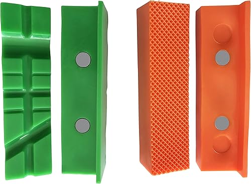 GarMills Schraubstock Weiche Schutzpads Abdeckungen Magnetisch 2er Pack 1 Multi-Grooved und 1 Standard Set 113mm - Cheap-Us