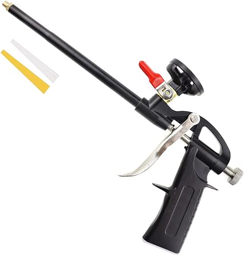 UYUYong Schaumpistole Edelstahl + Aluminium Bauschaumpistole PTFE mit Schalter No-Clean No-Reiniger PU Schaumpistole mit Ergonomischer Griff für Pistolenschaum Montageschaum Dichtung Füllen - Cheap-Us