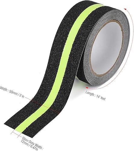 Hyber&Cara Antirutschband/Antirutschstreifen - 10M x 50mm Rutschfestes Klebeband Im Dunkeln Leuchtend für Treppen, Leitern und rutschige Böden innen und außen - Cheap-Us