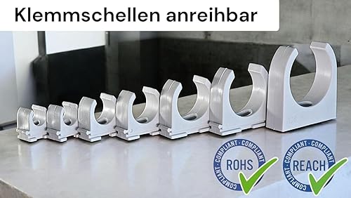 10 Stück - XmediaSat M20 Stangenrohr Ø: 20 mm Länge: 2m Hell-Grau (RAL 7035) - Cheap-Us