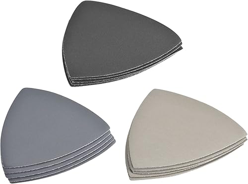 sourcing map 15 Stück Dreieck Detailschleifer Schleifpapier Satz 800/1500/3000 Körnung 3-1/2 Zoll Klett Siliziumkarbid Schleifpads - Cheap-Us