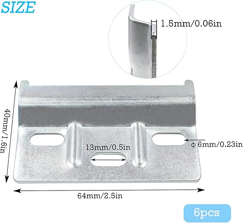 GIAK Trägerplatte Metall Trägerplatte Schrankaufhänger Schrankaufhängeschiene 6 PCS 60 mm Stahl verzinkt Wand-Befestigung für Hänge-Schränke (A) - Cheap-Us
