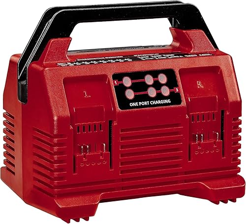 Einhell Original Ladegerät Power X-Quattrocharger 4A Power X-Change (Li-Ion, 18V, gleichzeitiges Laden von 2x2 Akkus, Akkuüberwachung, intelligentes Lademanagement, 6-fache LED-Zustandsanzeige) - Cheap-Us