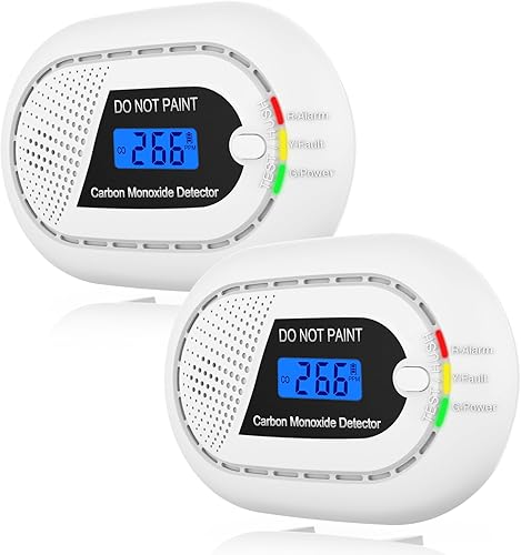 Safeliveo Kohlenmonoxidmelder Warnmelder tragbar mit 10 Jahre Sensor, Display, Testknopf und Lauter 85 dB Alarm CO Melder, 2 Stück（Kann Nicht mit Basisstation verwendet Werden） - Cheap-Us