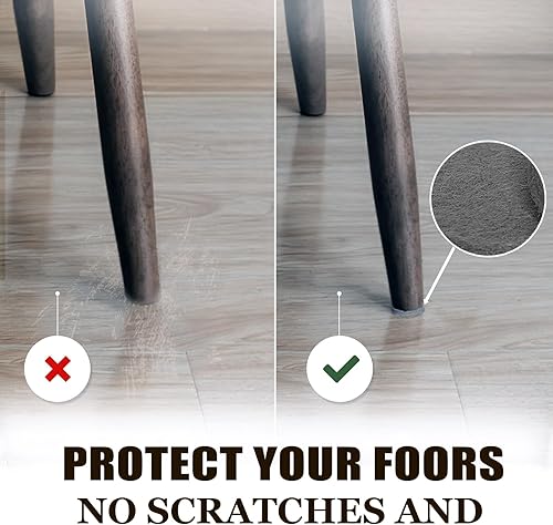 Yelanon Filzgleiter selbstklebend 278 Stück, Schneidbarer Filz für,Kratzfeste Möbelgleiter für Stühlemöbelgleiter,Möbelgleiter,Chair Leg Floor Protectors,Grau - Cheap-Us