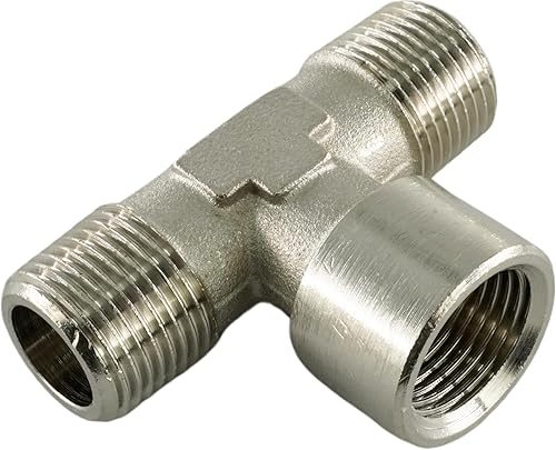 Fittingstore - T-Stück mit Außen-Innen-Außengewinde Messing vernickelt, Fittings, Druckluft, Wasser (G 3/8')… - Cheap-Us