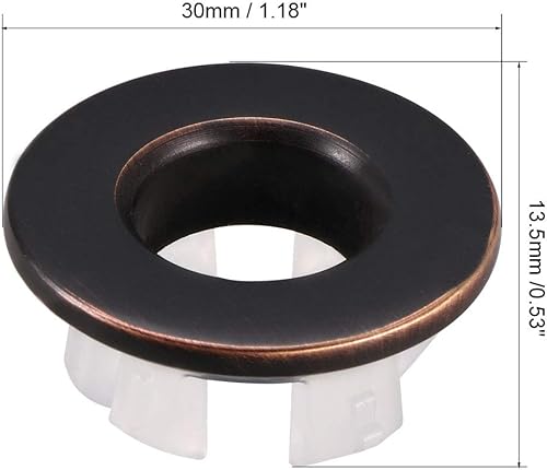 sourcing map Spülbecken Verkleidung Überlauf Abdeckung Kupfereinsatz in Loch Runde Kappen Rosegold - Cheap-Us