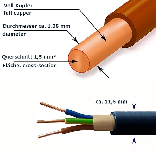 NYY-J 3x1,5 mm² 25m (Variable bis 50m) Erdkabel Starkstromkabel in Beton Erdreich VDE 0276 M113 - Cheap-Us