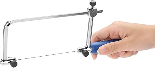 Handsäge, Holzbearbeitungssäge, Mehrzweck-Werkzeug, verstellbar, Sägebügel in U-Form mit 6 spiralförmigen Ersatzsägeblättern für Holz, Holzbearbeitung, Glas, Metall - Cheap-Us