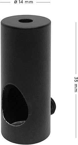 smartect Aluminium Wand- und Deckenpins zum Fixieren von Textilkabeln [2 Stück, Schwarz] Deckenbefestigung mit Schrauben und Dübeln, Affenschaukel Aufputz-Kabelhalter für eigenes DIY Projekt - Cheap-Us