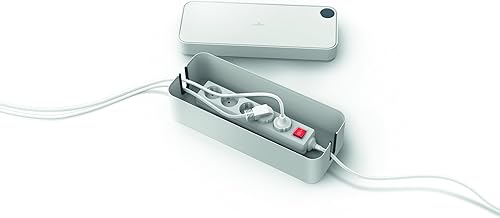 Durable Kabelbox Cavoline Box L (für 5-fach Steckdosenleiste, mit Gummifüßen, 406 x 139 x 156 mm (B x H x T)) hellgrau, 503010 - Cheap-Us