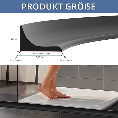 Schwallschutzleiste Dusche Selbstklebend, Silikon Wasserstopper Dusche Schwallschutz, Duschschwelle Wasserbarriere, Duschdichtung Arbeitsplatte für Bäder, Waschbecken, KüChe (Transparent, 0.8m) - Cheap-Us