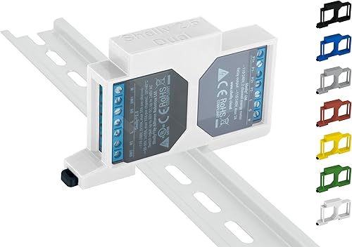 Hutschienenhalter/Adapter Dual für Shelly 2.5 / EM DIN Rail Bracket (35mm) (Weiß) - Cheap-Us