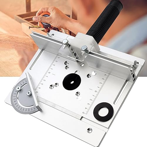 WYFCR Frästischplatten aus Aluminiumlegierung, Werkzeugsätze, Frästisch Einsatzplatte für Holzbearbeitung Tischsäge Multifunktionale Trimmer Gravur Für Holzbearbeitung, DIY(silbrig white) - Cheap-Us