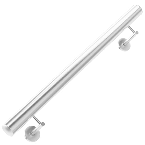 Handlauf Edelstahl Aussen Innen Wandhandlauf Brüstung Geländer, 4 verschiedene Varianten… (Wandhandlauf Verschweißt, 1000 mm) - Cheap-Us