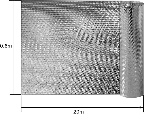 XMTECH Isolierfolie Dämmfolie, Doppelschicht Aluminiumfolie 1 x 10m 200 g/m², Alu-Luftpolsterfolie für Dach-, Boden- und Wandisolierung, Heizkörper-Reflexionsfolie zur Wärmeerhaltung - Cheap-Us