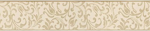 A.S. Création selbstklebende Bordüre Stick Ups Borte mit Blumenranken floral 5,00 m x 0,10 m beige creme Made in Germany 905529 9055-29 - Cheap-Us