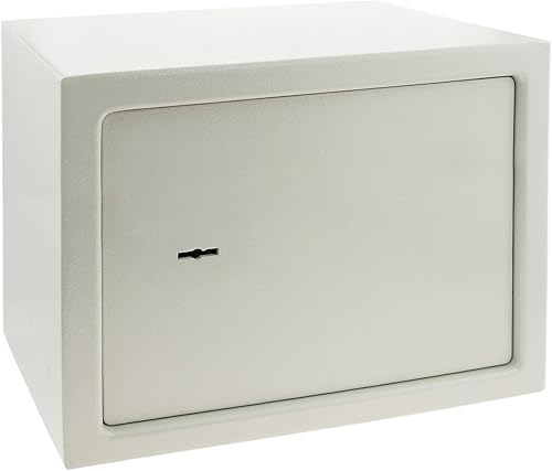 PrimeMatik - Wandtresor Stahl mit Schlüssel Mauertresor Möbeltresor Wandeinbautresor 35 x 25 x 25 cm beige - Cheap-Us