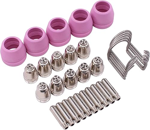 Plasmaschneider Düse Elektrode Keramikkappe Abstandshalter Verschleißteile Set für Plasmabrenner P60 CUT 40 50 P Zubehör 30 Teile - Cheap-Us