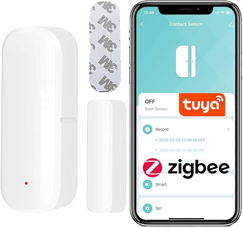 Sone Smart One Türsensor Alarm, Fenstersensor Drahtloser. Alarm in Echtzeit. Zigbee Smart Life/Tuya App kompatibel mit Alexa/Google Home - Cheap-Us