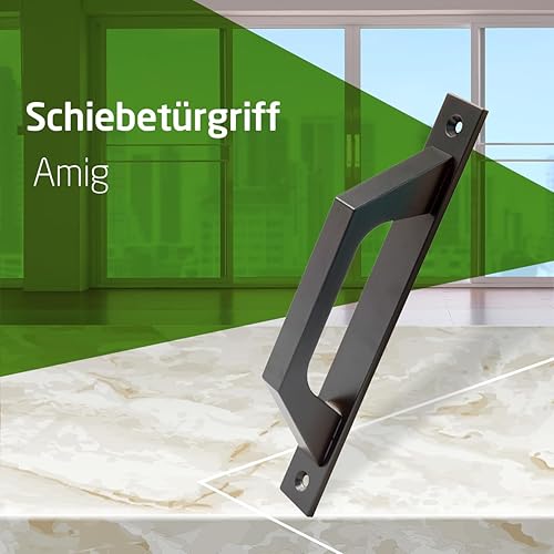 Amig – Schiebetürgriff | Türgriffe aus Aluminium | Rechteckige Platte | Durchgangs- oder Schiebetüren | 198x25x40 mm | Inklusive Schrauben | Farbe: Weiß - Cheap-Us