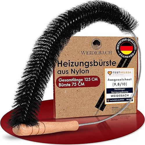 WEIDEBACH Heizkörperbürste 125cm Gesamtlänge / 75cm Bürste aus Nylon, Heizkörper Reinigungsbürste tierhaarfrei, Heizkörperbürste kommt in jeden Winkel, stabile & Flexible Heizungsbürste - Cheap-Us