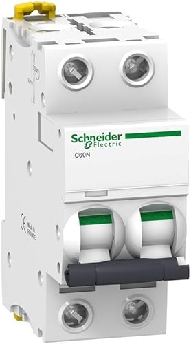 Schneider Electric A9F74101 Thermo-Magnetischer Sicherungsautomat iC60N, 1P, 1 A, C Kurve (Schalter), weiß - Cheap-Us
