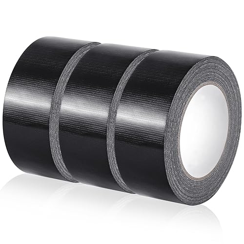 KUOGAS Panzertape Schwarz extra 3 Rollen 35m x 48mm,Insgesamt 105m,Wasserdichtes Reparaturband für innen & außen gewebeverstärktes Reparaturband,Rohrabdichtung im Außenbereich,Panzerband,Rohrschutz - Cheap-Us