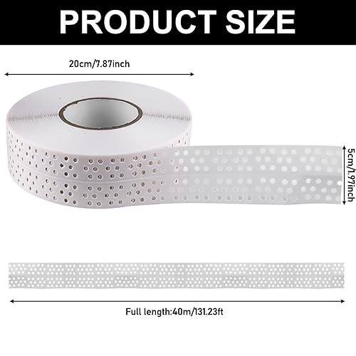 VEGOATY 2 Stücke 40M*5CM Nahtabdeckband Trockenbau, Fugenband Selbstklebend, Eckschiene Trockenbau PVC Kantenschutz, Gipskarton Fugenband Dichtungsband zum Verbinden von GK-Platten, 40M - Cheap-Us