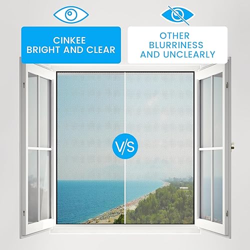 Fliegengitter Fenster 2 Stück| Insektenschutz Fenster Zuschneidbar ohne Bohren,Insektenschutz mit Starkem Klettband, Einfach zu installieren，(170x180cm-Schwarz 2 Stück) - Cheap-Us