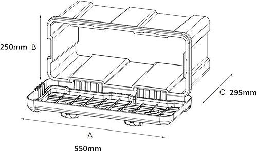 Deichselbox Blackit 2-550x250x295mm Anhängerbox Werkzeugkasten Anhänger Staukiste Werkzeugkiste Box 23L - Cheap-Us