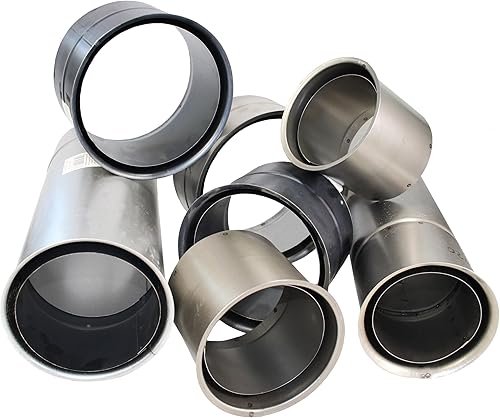 Doppelwandfutter Wandfutter Wandmuffe Ø 120 mm - Ø 200 mm für 2 mm Kaminofenrohr in Standardlänge und von 460 mm individuell verkürzbar (Ø 150 mm 460 mm lang kürzbar) - Cheap-Us