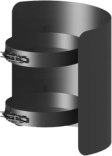 Ofenrohr - Strahlungsschutz; 250 mm Länge und 150mm Durchmesser, schwarz - Cheap-Us