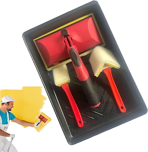 puzzlegame Kantenschneider für Farbtrimmer, Kantenschneider für Wandfarbe, Farbkantenschneider zum Streichen von Wänden, Mit Kantenpinsel, Dreieckspinsel und Tablett. Präzisions-Farbtrimmwerkzeug mit - Cheap-Us