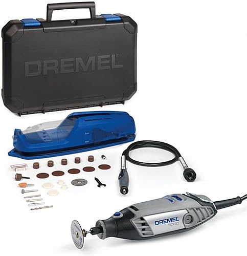 Dremel 3000 Multifunktionswerkzeug 130W, Set mit 1 Aufsatz, 25 Zubehörteilen, Variable Drehzahl 10.000-33.000 U/min zum Schneiden, Schleifen, Gravieren, Polieren, Schärfen, Reinigen, Schnitzen - Cheap-Us