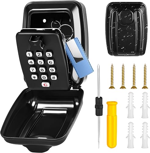 Schlüsseltresor mit Zahlencode, 12 Stellig Schlüsselsafe Aussen, Wasserdicht, Rostfrei und Ultrastabile, Große Schlüsselbox Zur Wandmontage, Ideal für Zuhause, Büro, Schule und Garage - Cheap-Us